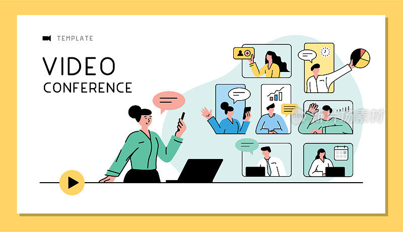 Video conference business concept